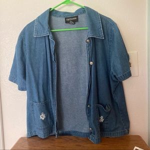 Vintage denim button down short sleeve